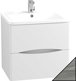 Водолей Тумба под раковину Adel 70 подвесная лиственница структурная контрастно-серая – фотография-1